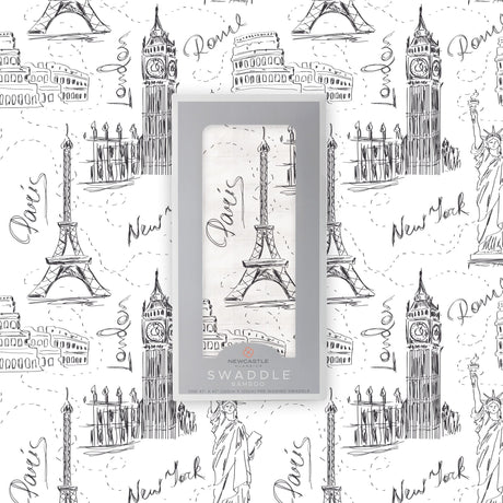 London, Paris, New York Bamboo Swaddle-4
