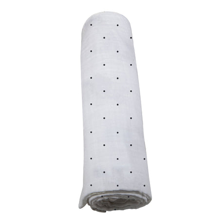 Black and White Polka Dot Bamboo Swaddle-4
