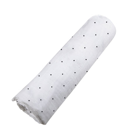 Black and White Polka Dot Bamboo Swaddle-3