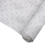 Black and White Polka Dot Bamboo Swaddle