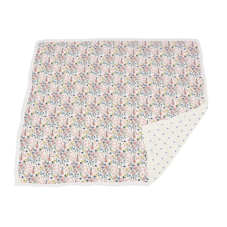 Wildflowers and Periwinkle Diamond Polka Dot Bamboo Newcastle Blanket-3