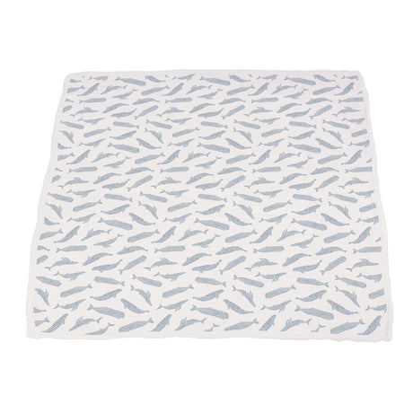 Blue Shadow Whales and Marina Sailboats Bamboo Newcastle Blanket-4