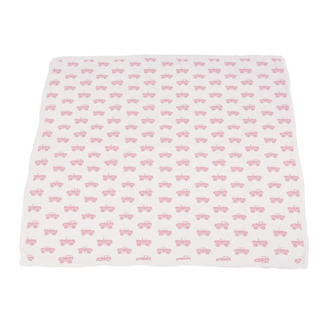Pink Monster Trucks & Pink Polka Dot Bamboo Newcastle Blanket-4