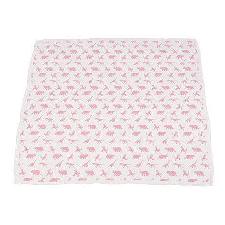 Pink Dinosaurs & Pink Polka Dot Bamboo Newcastle Blanket-4