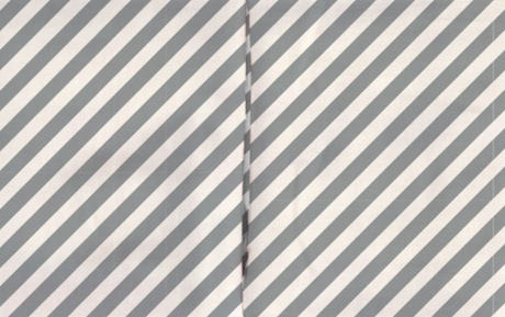 Close-up of gray and white striped fabric