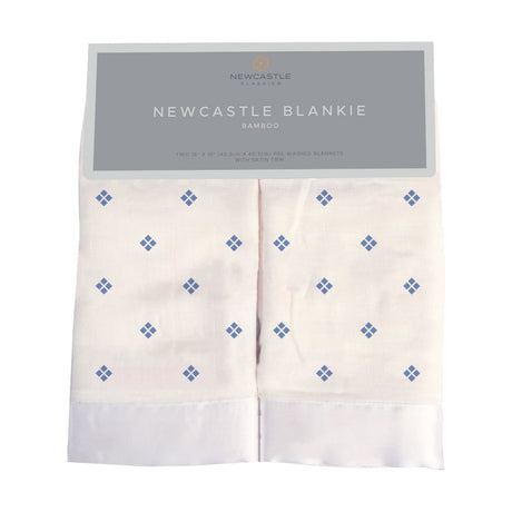 Periwinkle Diamond Polka Dot Bamboo Newcastle Blankie-0