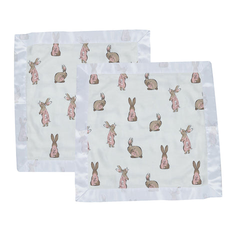 Powder Pink Bunnies Bamboo Newcastle Blankie-1
