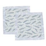 Blue Shadow Whales Bamboo Newcastle Blankie-2