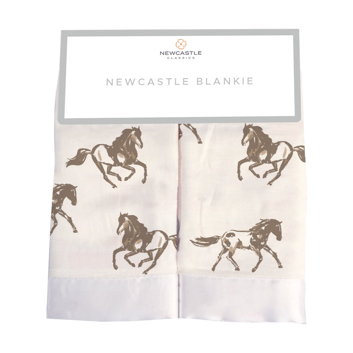 Security Blanket 2PK | Bamboo Fabric - Galloping Horses -0