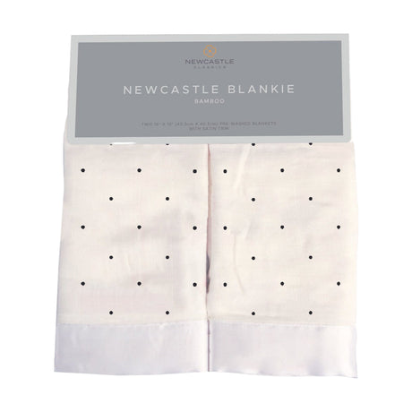 Black and White Polka Dot Bamboo Newcastle Blankie-0