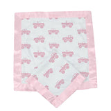 Pink Monster Trucks Bamboo Newcastle Blankie-2