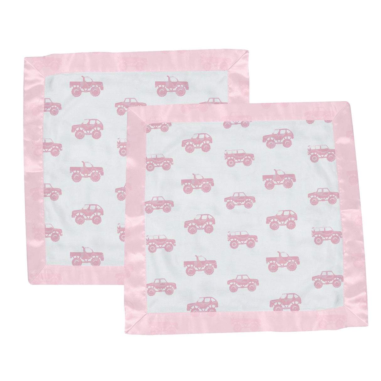 Pink Monster Trucks Bamboo Newcastle Blankie-1