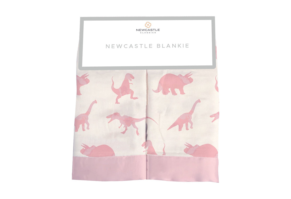 Pink Dinosaurs Bamboo Newcastle Blankie-0