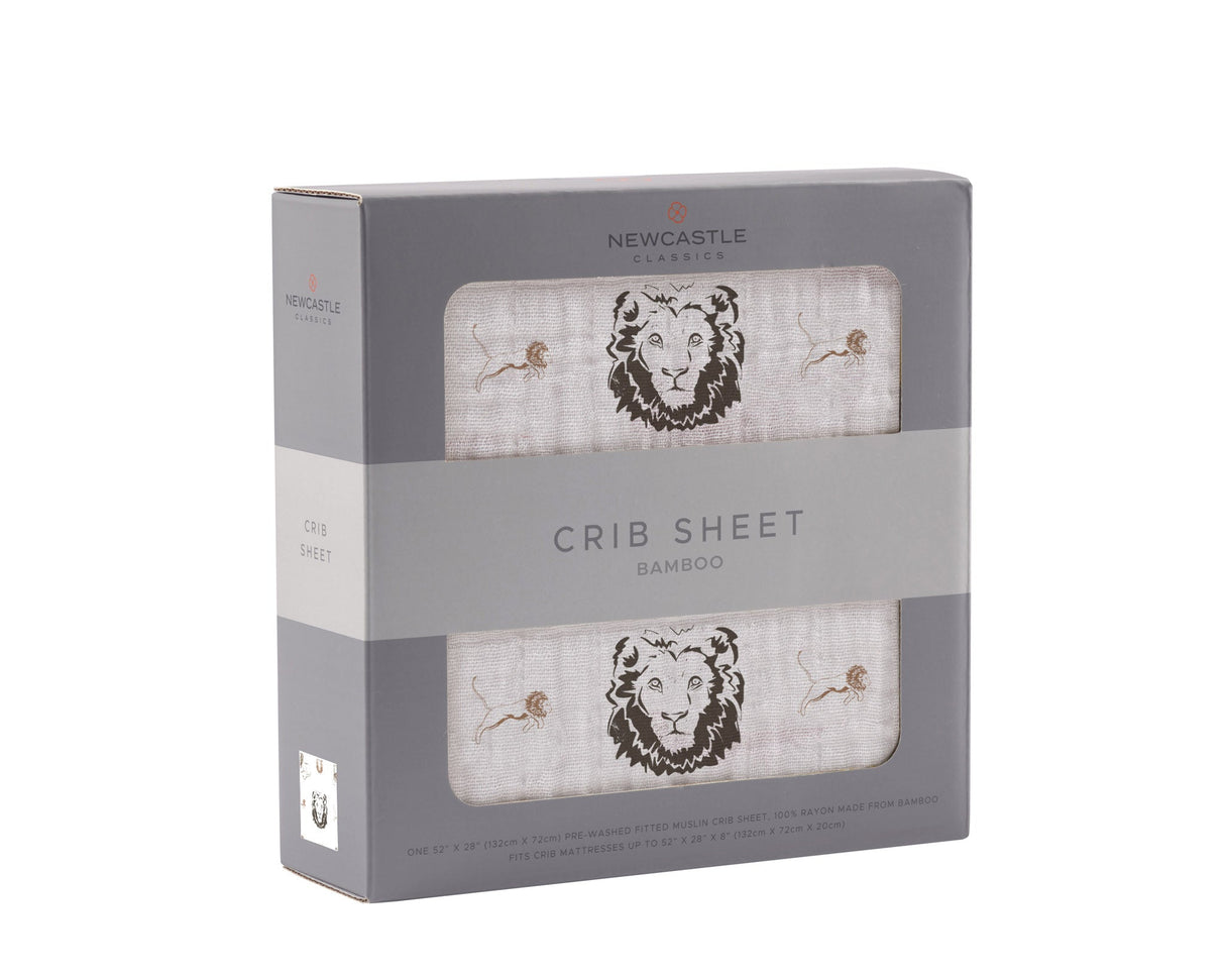 Hear Me Roar Lion Bamboo Muslin Crib Sheet-2