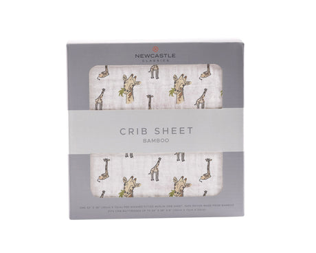 Hungry Giraffe Bamboo Muslin Crib Sheet-0
