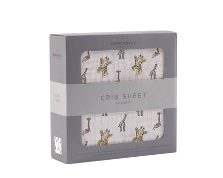 Hungry Giraffe Bamboo Muslin Crib Sheet-2