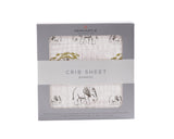 Rhinos and Elephants Bamboo Muslin Crib Sheet-0