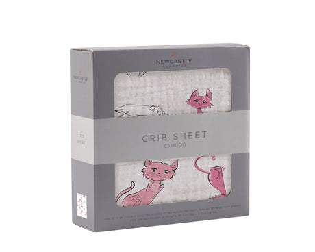 Playful Kitty Bamboo Muslin Crib Sheet-2