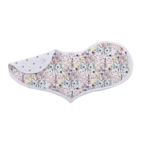 Heart Bib 2PK | Bamboo Muslin - Wildflowers -4