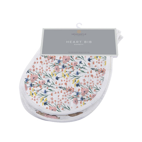 Heart Bib 2PK | Bamboo Muslin - Wildflowers -0