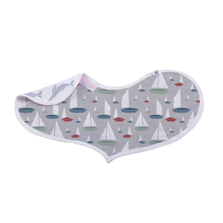Heart Bib 2PK | Bamboo Muslin | Ocean Tides-4