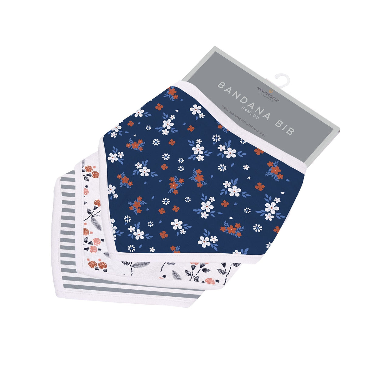 Bandana Bibs 3PK | Blooms - Bamboo Muslin-0