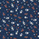 Baby Romper | Bamboo Muslin - Navy Floral - Sumiye Co