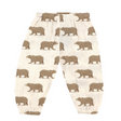 Baby pants with bear pattern on a white background