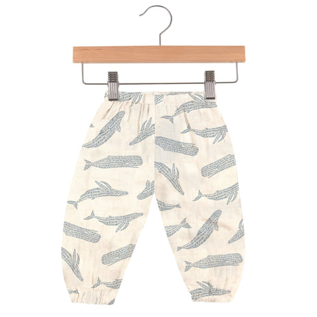 Blue Shadow Whales Bamboo Newcastle Mini Pants-0