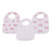 Pretty In Pink Bamboo Snap Bibs 3PK-1
