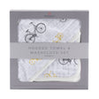 Vintage Bicycle Bamboo Muslin Hooded Towel and Washcloth Set-0