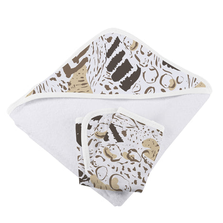 Animal Print Bamboo Hooded Towel and Washcloth Set-2