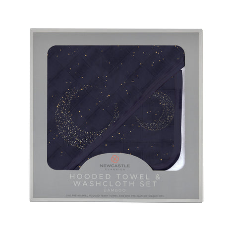 Midnight Moon Bamboo Hooded Towel and Washcloth Set-0