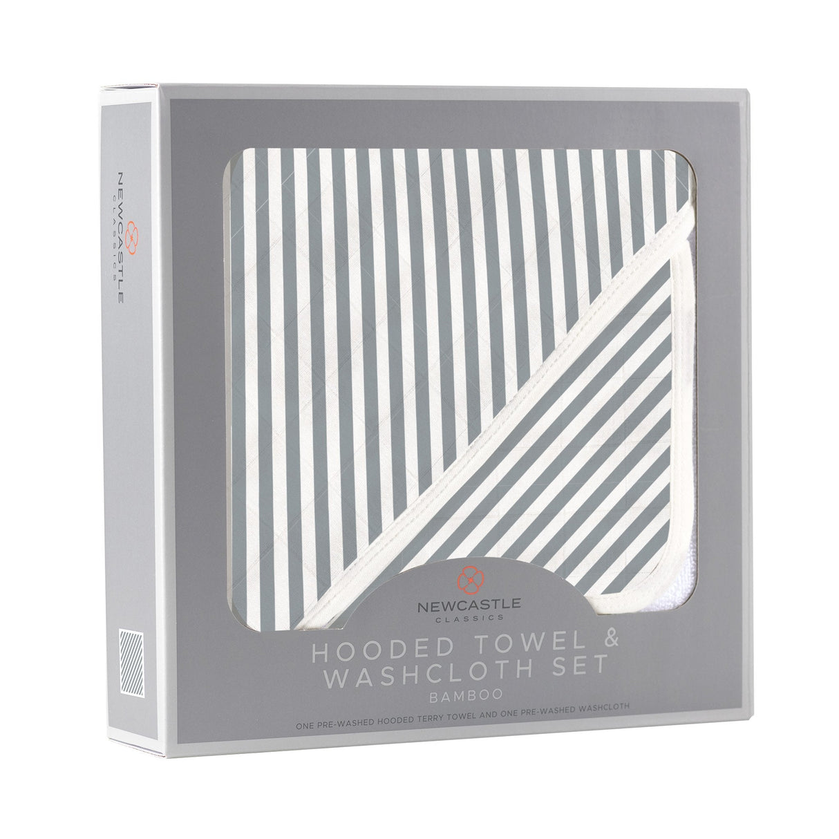 Finley Stripe Bamboo Hooded Towel and Washcloth Set-3