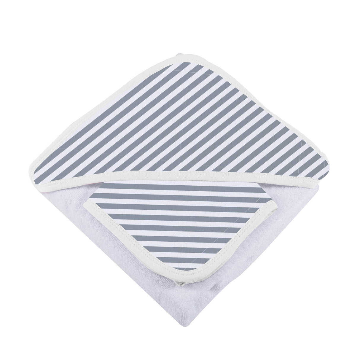 Finley Stripe Bamboo Hooded Towel and Washcloth Set-4