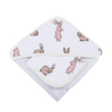 Powder Pink Bunnies Bamboo Hooded Towel and Washcloth Set-4