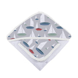 Marina Sailboats Bamboo Hooded Towel and Washcloth Set-4