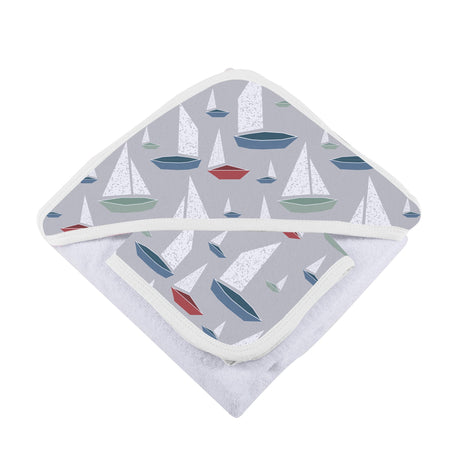 Marina Sailboats Bamboo Hooded Towel and Washcloth Set-4