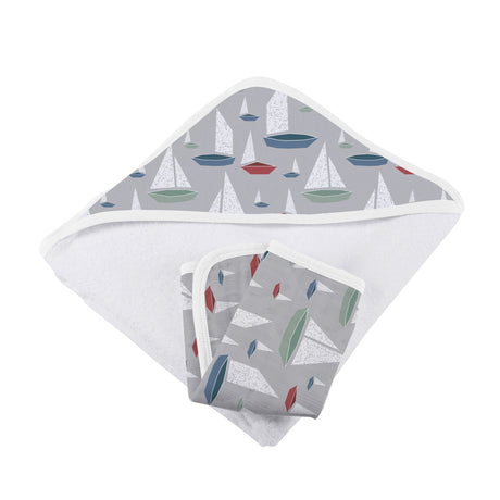 Marina Sailboats Bamboo Hooded Towel and Washcloth Set-2