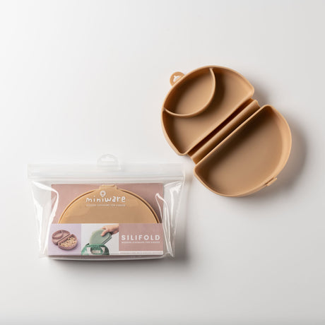Silifold: Compact Children's Portable Plate - Almond Butter - Sumiye Co