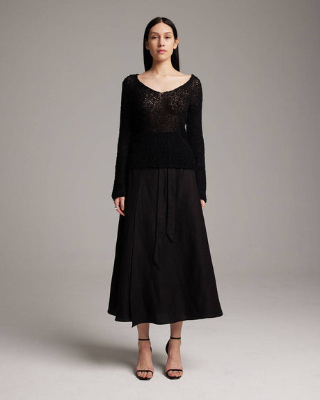 Flammé Loose Knit Long Sweater - Sumiye Co