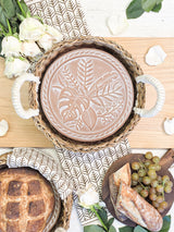 Bread Warmer & Basket Gift Set with Tea Towel - Plant Round-2