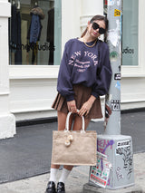 Gift & Market Tote Bag | Pompom (11” H x 15”W x 7.5”D)-2