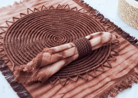 Surya Woven Palm Fiber Placemat - Brown (Set of 2) - Sumiye Co