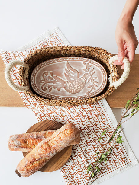 Bread Warmer & Basket - Bird Oval-1