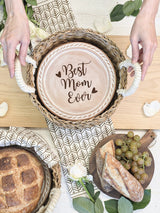 Bread Warmer & Basket Gift Set with Tea Towel - Mom Round-3