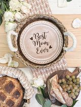 Bread Warmer & Basket Gift Set with Tea Towel - Mom Round-4