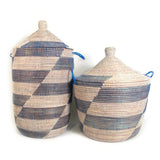 Large Storage Basket 28" x 16"- Blue Stripe - Sumiye Co