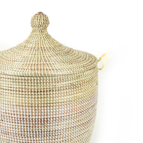 Medium Two-Tone Basket - Natural + White - Sumiye Co