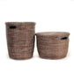 Flat Lid Floor Basket Black - 14" x 18" | Handwoven Storage Basket